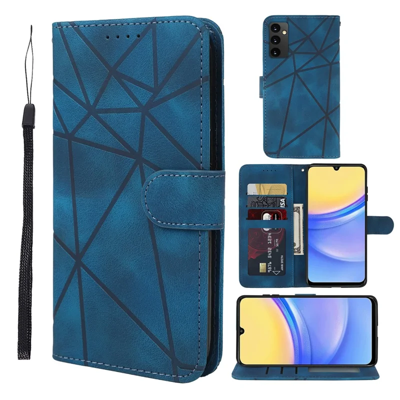 Per Samsung Galaxy A16 Coperchio Pelle Pettura Caso - Blu