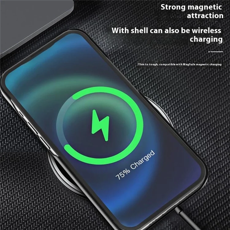 Hallosw Para Iphone 15 Pro Max Magnetic Case Aramid Fiber 600D Textura Fina Ultra Delgada Cubierta de Teléfono