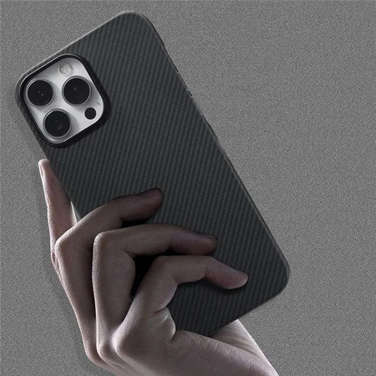 Hallosw Para Iphone 15 Pro Max Magnetic Case Aramid Fiber 600D Textura Fina Ultra Delgada Cubierta de Teléfono