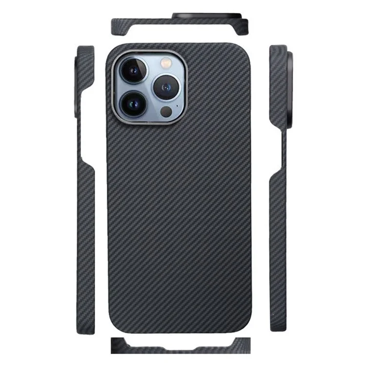 Hallosw Para Iphone 15 Pro Max Magnetic Case Aramid Fiber 600D Textura Fina Ultra Delgada Cubierta de Teléfono