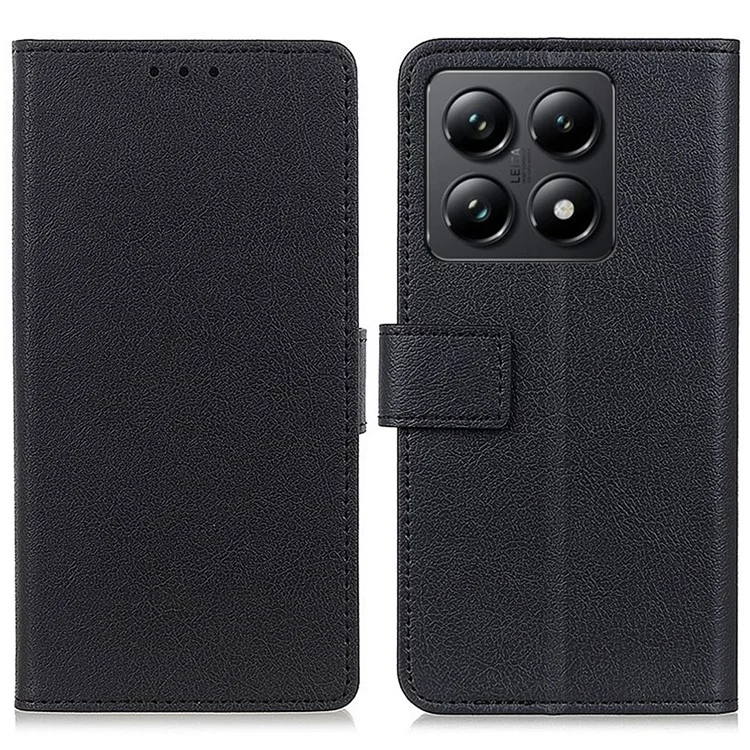 Para la Cubierta Del Teléfono de la Billetera de Cuero Xiaomi 14t Pro Case PU de Cuero - Negro