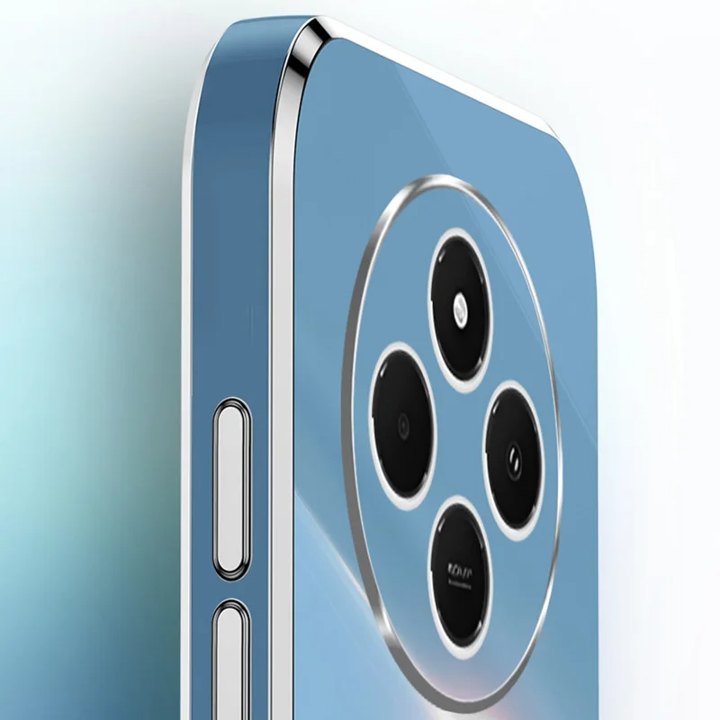 XINLI For Xiaomi Poco C75 4G / Redmi 14R 5G / 14C 4G Case TPU Phone Cover with Electroplating Frame - Cyan
