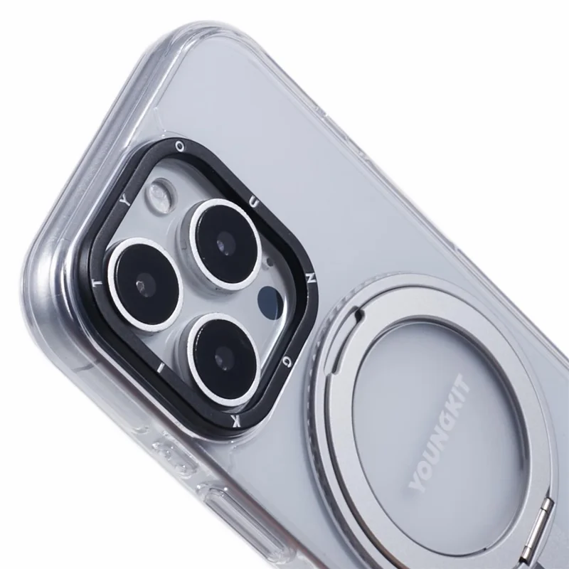 YOUNGKIT For iPhone 16 Pro Max Case Rotating Magnetic Kickstand TPU+PC Phone Cover