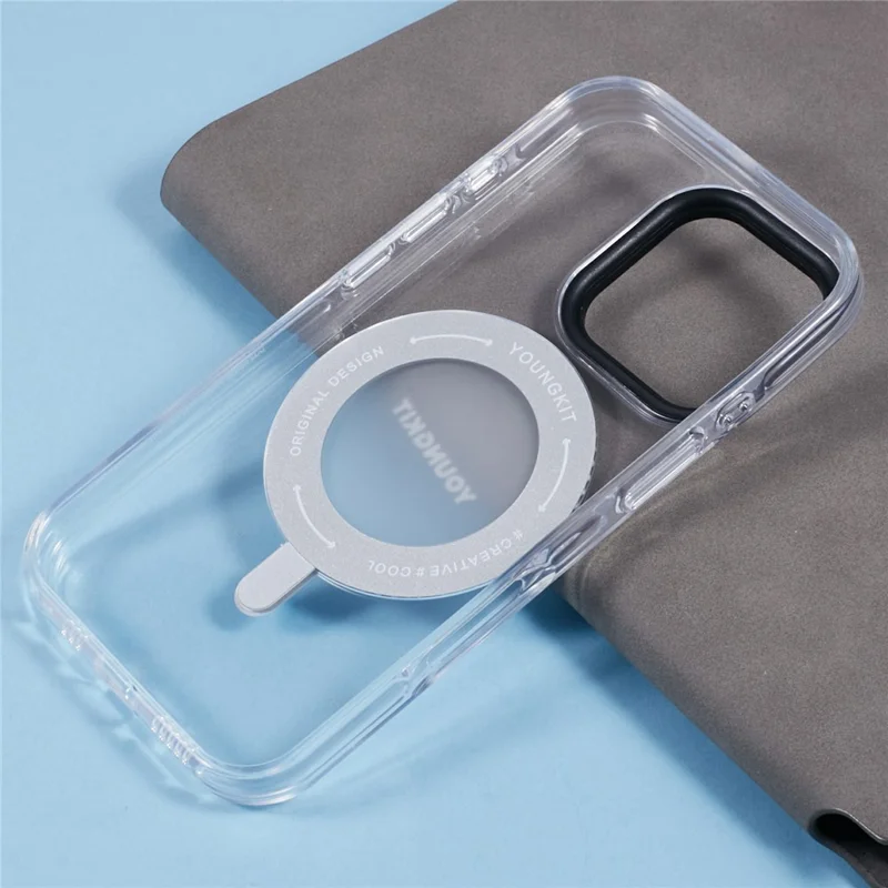 YOUNGKIT For iPhone 16 Pro Max Case Rotating Magnetic Kickstand TPU+PC Phone Cover