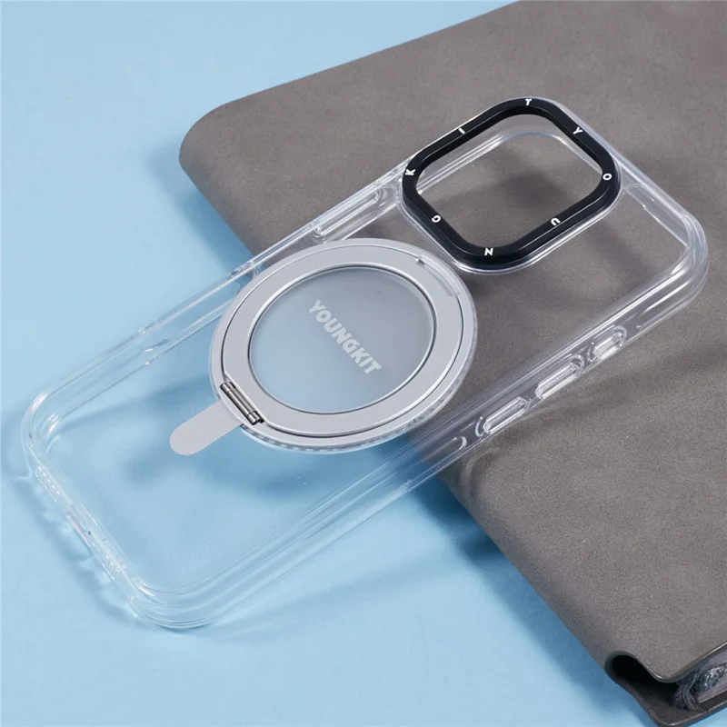 YOUNGKIT For iPhone 16 Pro Max Case Rotating Magnetic Kickstand TPU+PC Phone Cover