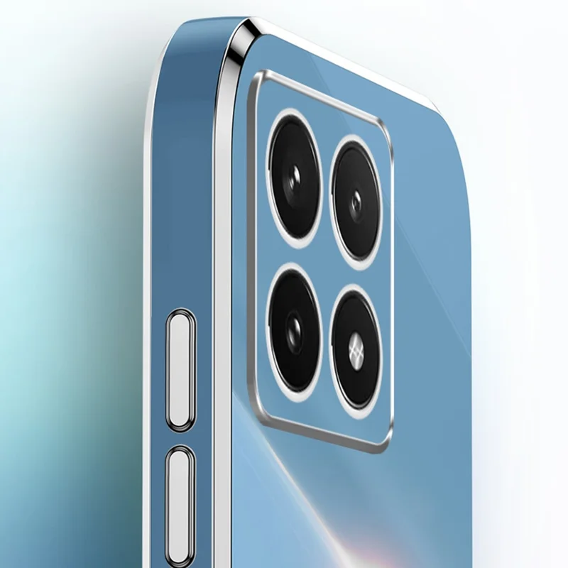 XINLI Per Xiaomi 14T Pro Case Ring Kickstand Elettroplaccatura TPU Cover Telefonica - Ciano