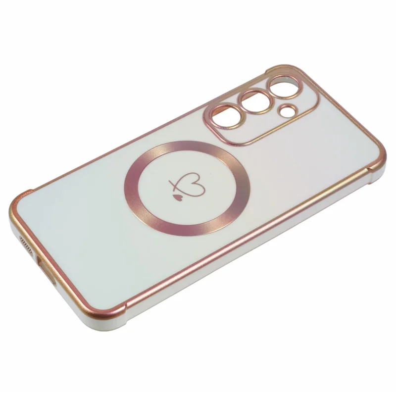Para Samsung Galaxy S23 FE Funda Magnética Carcasa TPU Gradiente Chapado de Teléfono - Blanco Colorido