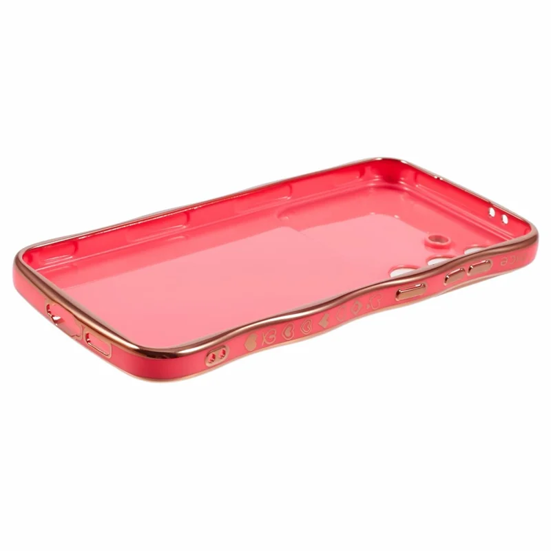 For Samsung Galaxy S24+ Case Love Hearts TPU Phone Cover Curly Wave Frame Large Window - Rose