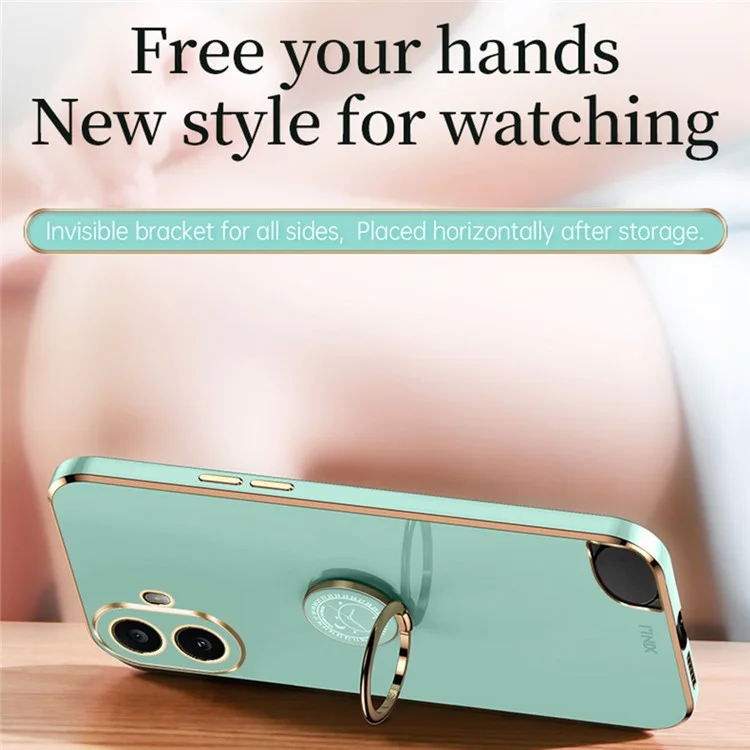 XINLI For Nothing CMF Phone 1 Case Ring Kickstand Electroplating TPU Phone Cover - Cyan