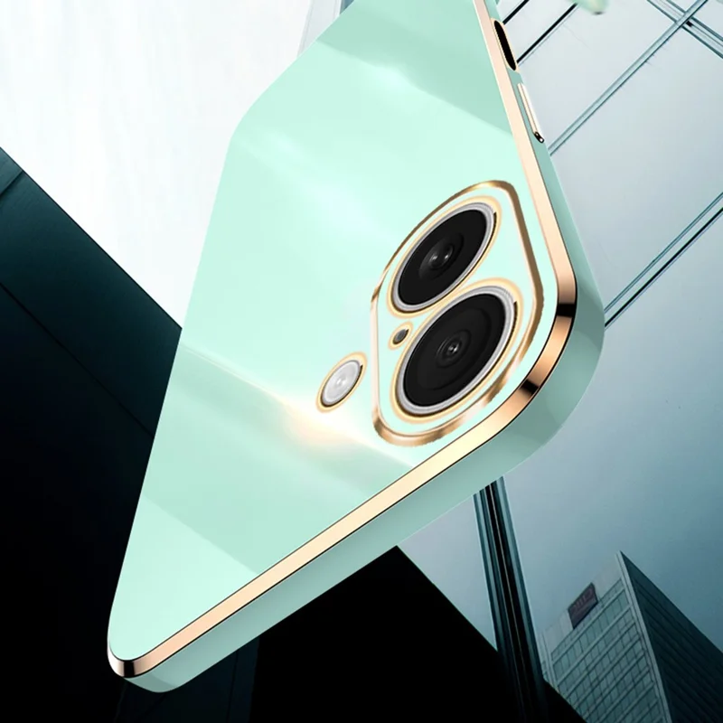 XINLI voor iPhone 16 hoesje TPU telefoonhoes met geëlogeerd frame - Cyaan