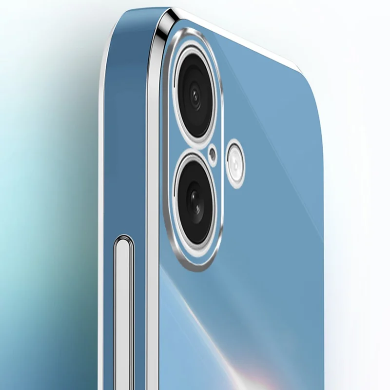 XINLI voor iPhone 16 hoesje TPU telefoonhoes met geëlogeerd frame - Cyaan