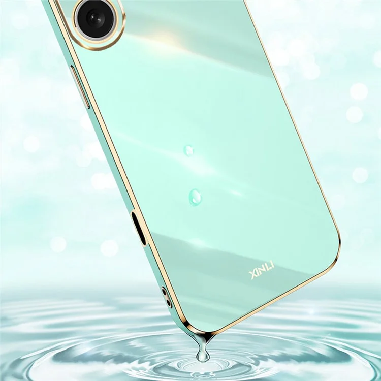 Xinli Für Iphone 16 Plus Case TPU -telefonabdeckung Mit Elektroplierendem Rahmen - Cyan
