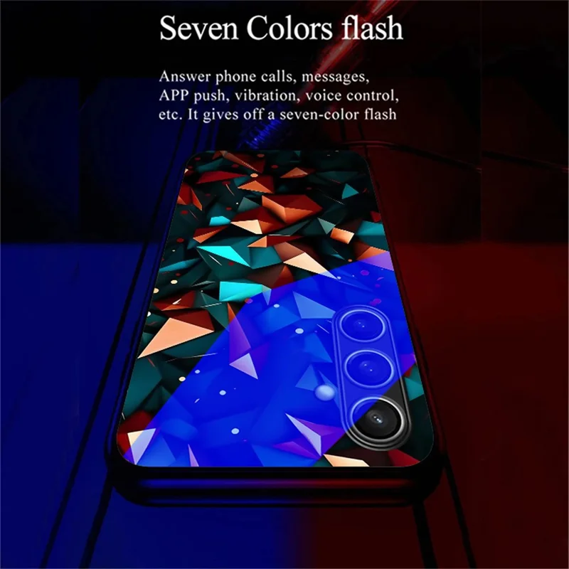 Para Samsung Galaxy A16 Case Call Flash Serie Patrón Impresión de Vidrio Templado + TPU Case de Teléfono Combo - Patrón de Diamantes Colorido
