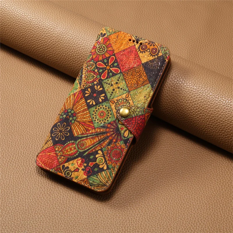 Funda para iPhone 16 Pro Max Estampado de Flores Soporte Piel Sintética Protectora Cubierta del Teléfono - Otoño