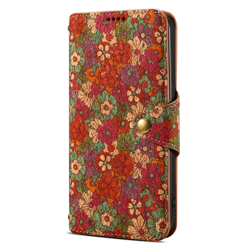 For iPhone 16 Pro Case Flower Printing Stand PU Leather Protective Phone Cover - Summer