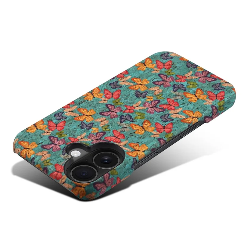 Denior Pour Iphone 16 Plus Motif de Boîtier Imprimé en Cuir PU + Couverture de Téléphone pc - Bleu