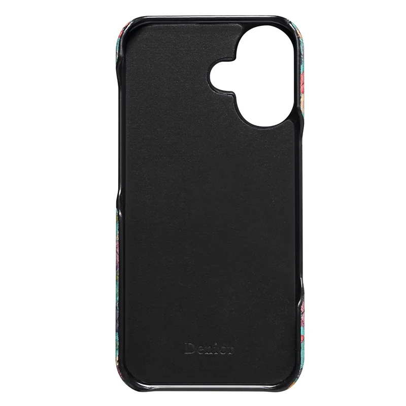 Denior Pour Iphone 16 Modèle de Boîtier Imprimé en Cuir PU + Couverture de Téléphone pc - Bleu