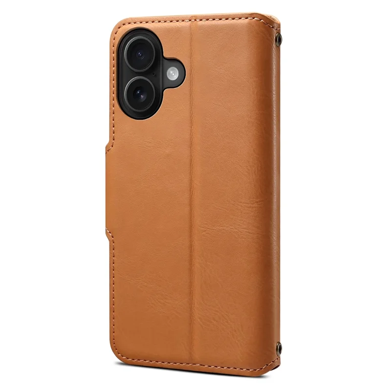 Deffior Для Iphone 16 Plus Case Wallet Texture Texture Кожаная Телефонная Крышка Телефона - Хаки