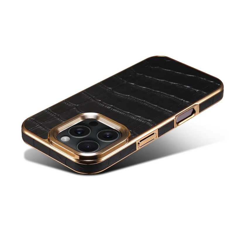 Pour Iphone 16 Pro Case Authentique Couverce Tpu + pc Couverture de Téléplation D'électration pc - Noir