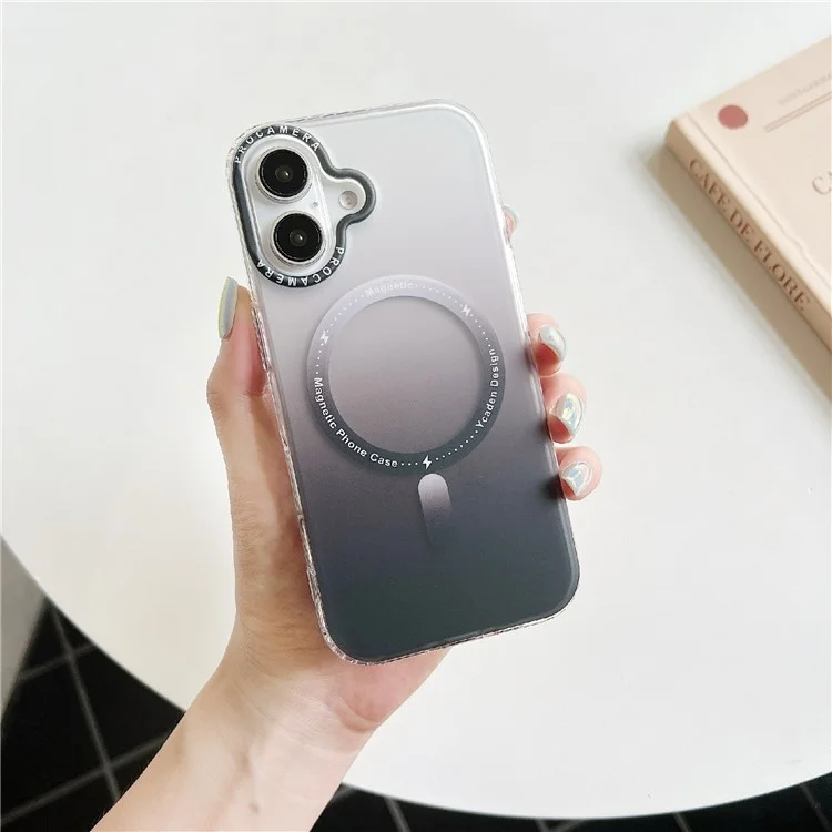 Para Iphone 16 Case Compatível Com MagSafe IMD Gradiente Matte Hard PC Tone - Cinza