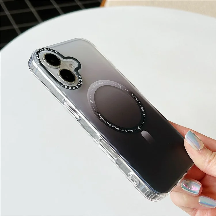 Para Iphone 16 Case Compatível Com MagSafe IMD Gradiente Matte Hard PC Tone - Cinza