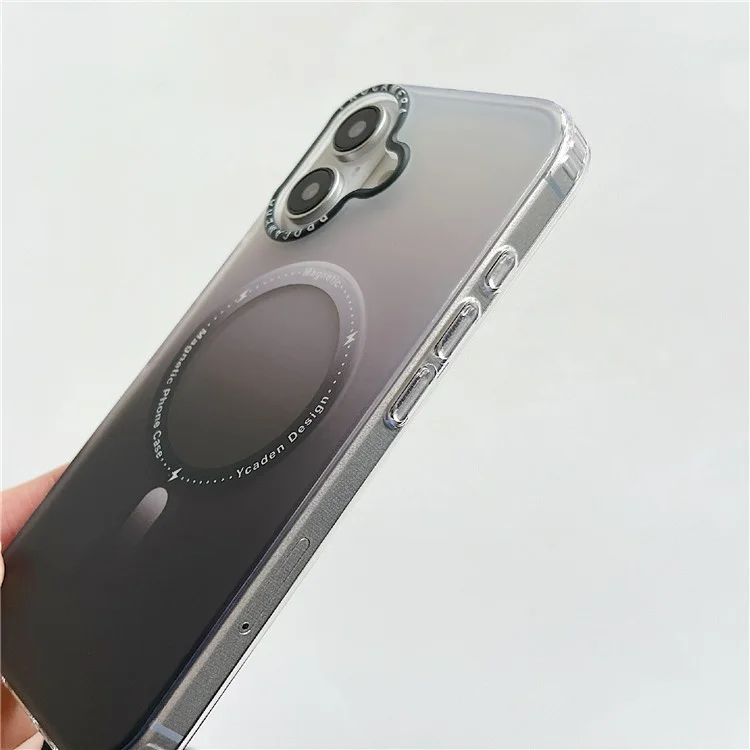 Para Iphone 16 Case Compatível Com MagSafe IMD Gradiente Matte Hard PC Tone - Cinza