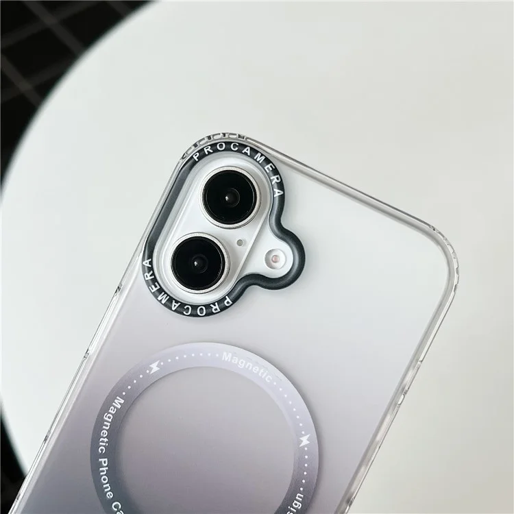 Para Iphone 16 Case Compatível Com MagSafe IMD Gradiente Matte Hard PC Tone - Cinza