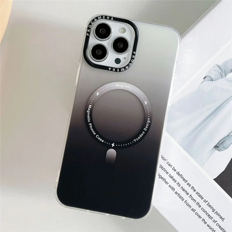 Для Iphone 16 Pro Case, Совместимый с Magsafe IMD Matte Gradient Hard pc Phone Cope Phone - Серый
