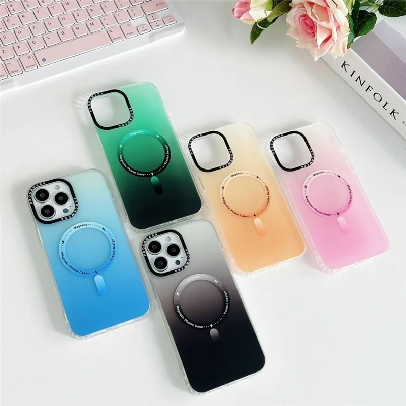 Для Iphone 16 Pro Case, Совместимый с Magsafe IMD Matte Gradient Hard pc Phone Cope Phone - Серый