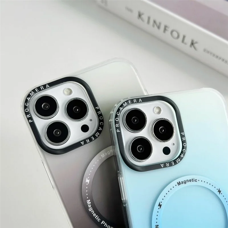 Per Iphone 16 Pro Max Case Compatibile Con Magsafe IMD Matte Gradient Hard PC Cover Per PC - Grigio