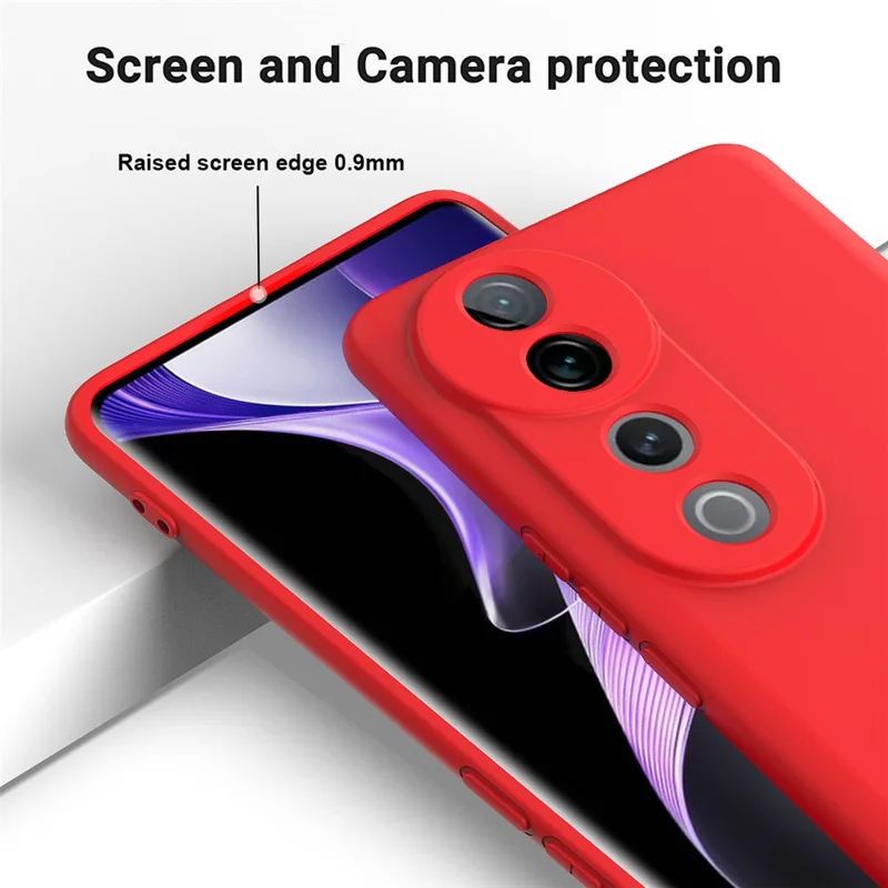 Для Vivo T3 Ultra 5G Case Liquid Silicone Chop Phone Cope с Ручным Ремнем - Красный