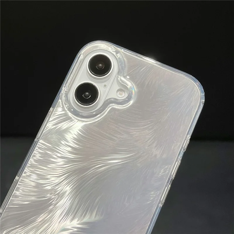 For iPhone 16 Case Fox Tail Pattern Hot Stamping Electroplating Soft TPU Phone Shell - Blue