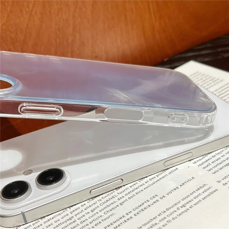 For iPhone 16 Case Fox Tail Pattern Hot Stamping Electroplating Soft TPU Phone Shell - Blue