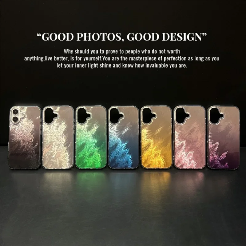 For iPhone 16 Case Fox Tail Pattern Hot Stamping Electroplating Soft TPU Phone Shell - Blue