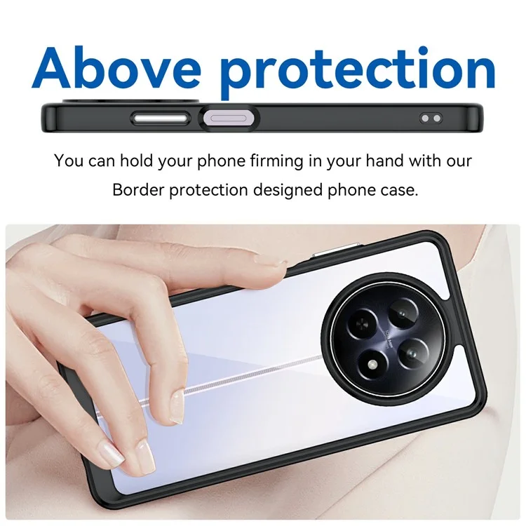 для realme 13 5g / 12 5g / 12x 5g / narzo n65 5g / нарзо 70x 5g / c65 5g case tpu +акриловая телефонная крышка - черный