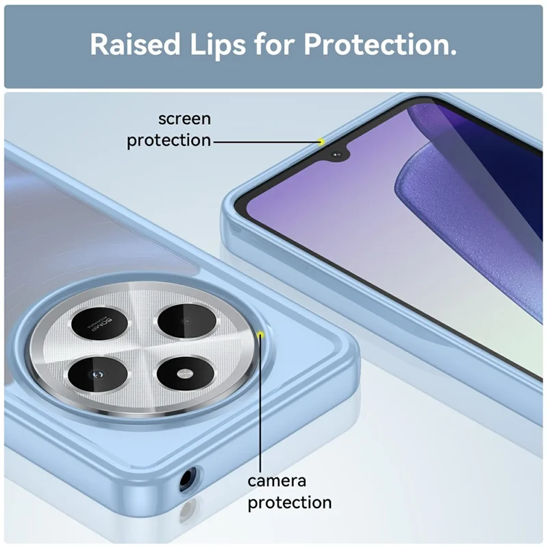 Fodral för Xiaomi Poco C75 4G / Redmi 14R 5G / 14C 4G TPU + akryl Skyddande klart mobilhölje - Blå