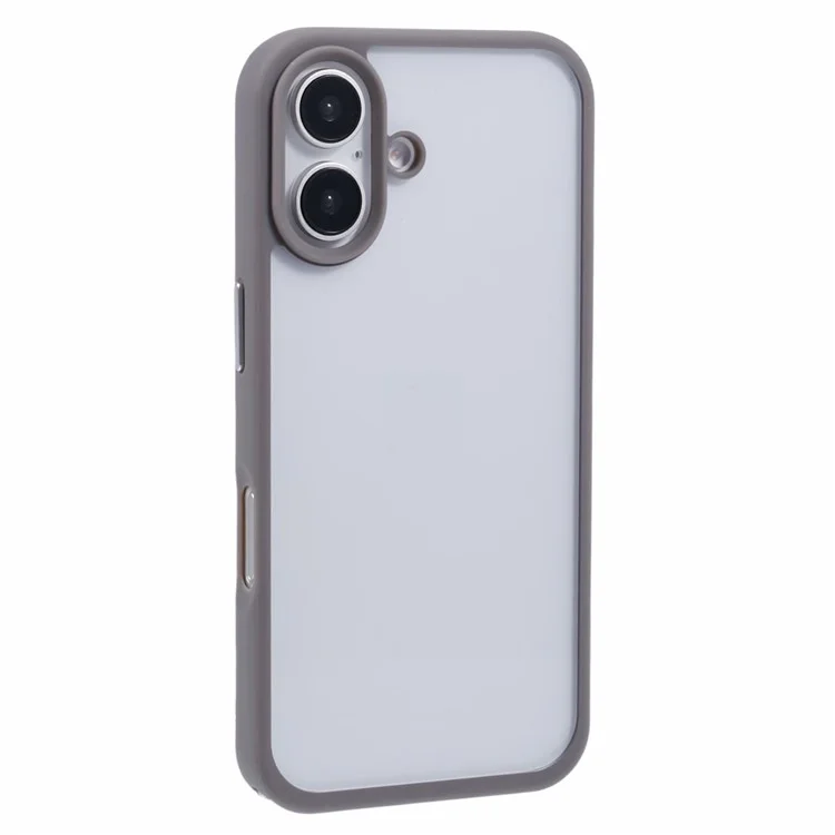 Para Iphone 16 Plus Case TPU+PC Crystal Clear Cover Con Agujeros de Cordón - Gris