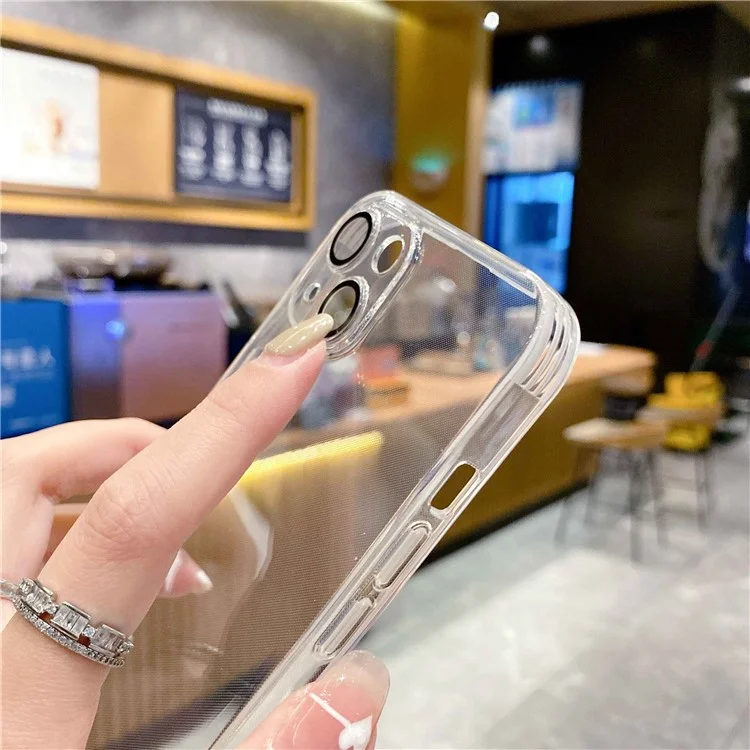 Für iPhone 13 Ultra Slim Handyhülle Stoßfest Weiche TPU Schutzhülle mit gehärtetem Glas Kameraobjektiv-Film - Transparent