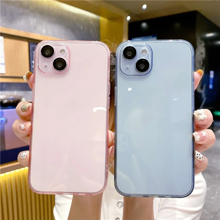 Für iPhone 13 Ultra Slim Handyhülle Stoßfest Weiche TPU Schutzhülle mit gehärtetem Glas Kameraobjektiv-Film - Transparent