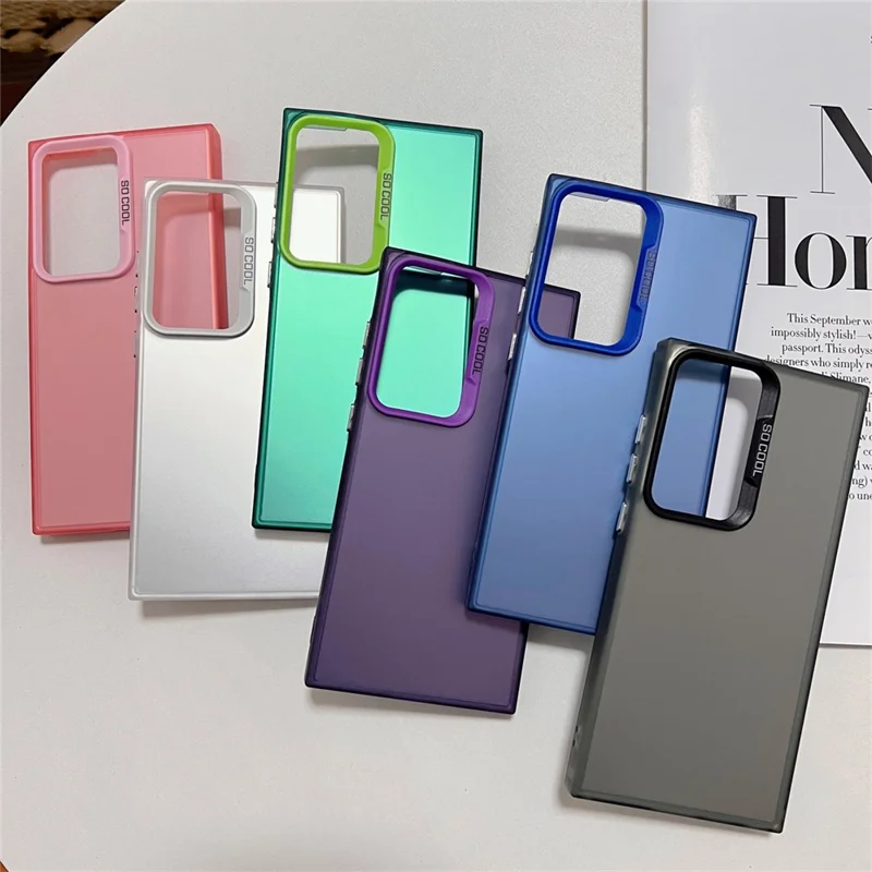 For Samsung Galaxy S23 Ultra Case IMD Silver Color Finish TPU+PC Phone Cover - Green