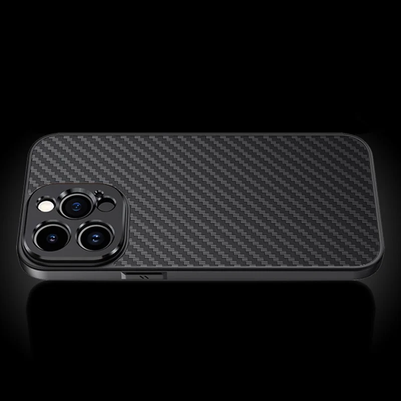 For iPhone 15 Pro Case PC+TPU+Aluminium Alloy Phone Cover with 17mm Lens Backplate - Black