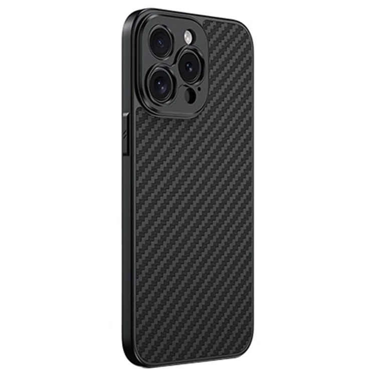 For iPhone 15 Pro Max Case PC+TPU+Aluminium Alloy Phone Cover with 17mm Lens Backplate - Black