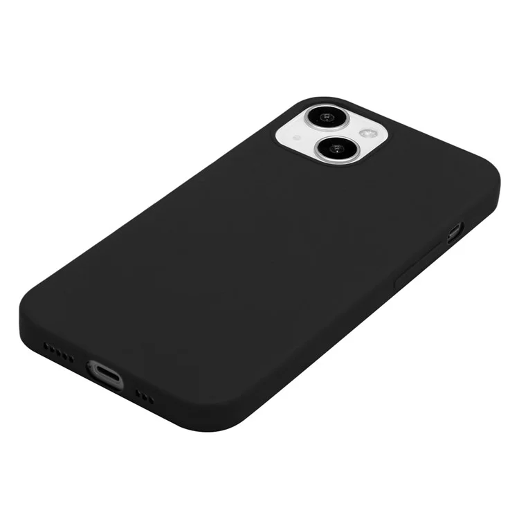 For iPhone 14 Plus Matte Anti-Fingerprint Back Cover Drop Tested Flexible TPU Smooth Protective Phone Case - Black