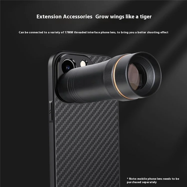 For iPhone 15 Plus Case PC+TPU+Aluminium Alloy Phone Cover with 17mm Lens Backplate - Black