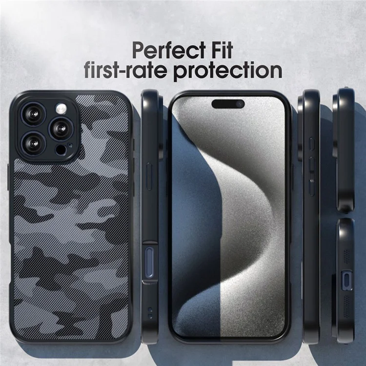 IBMRS For iPhone 16 Pro Max Case TPU + PC Heavy Duty Shockproof Phone Cover Camera Protection - Artistic Camouflage