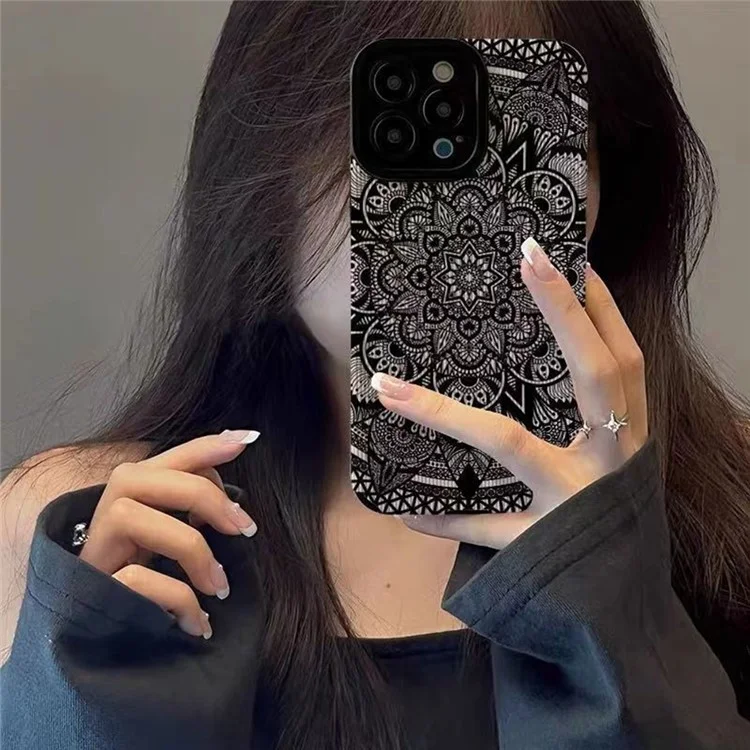 Para Iphone 16 Pro Max Case Dark Totem Pattern PU Leather+TPU Back Tapa
