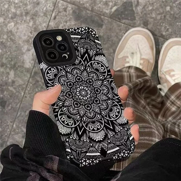 Para Iphone 16 Pro Max Case Dark Totem Pattern PU Leather+TPU Back Tapa