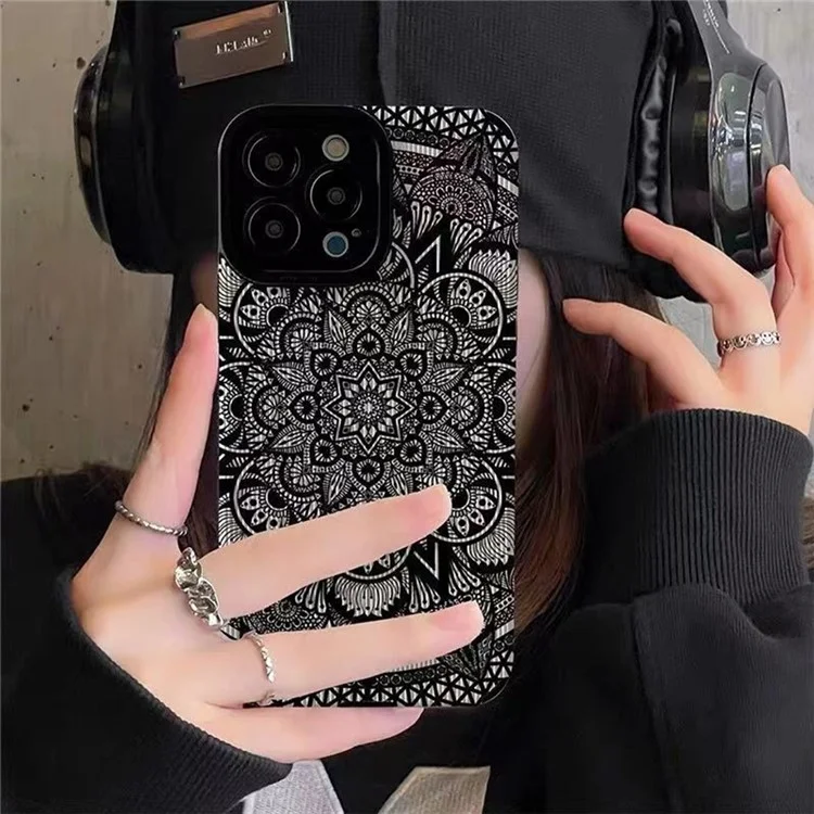 Para Iphone 16 Pro Max Case Dark Totem Pattern PU Leather+TPU Back Tapa
