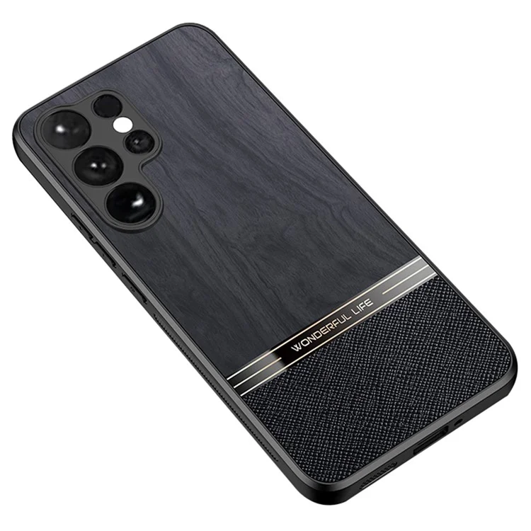 Per Samsung Galaxy S24 Ultra Case Texture Wood Inceldro Coperchio Protettivo Per Telefono TPU - Nero