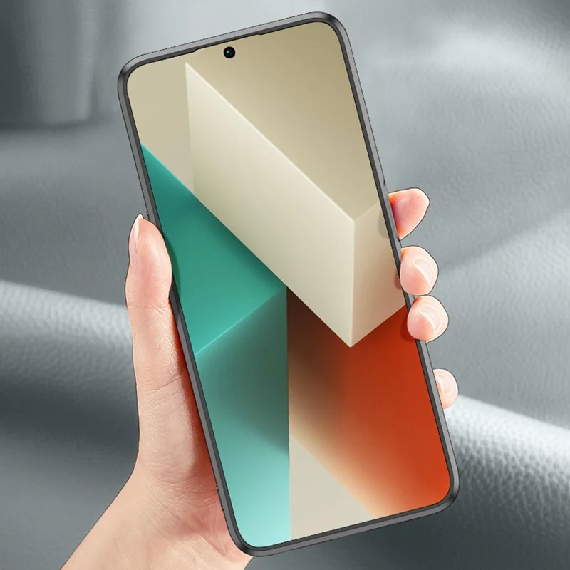 For Xiaomi Redmi Note 13 Pro+ 5G Case Wood Texture Leather Coated TPU Phone Protective Cover - Blue